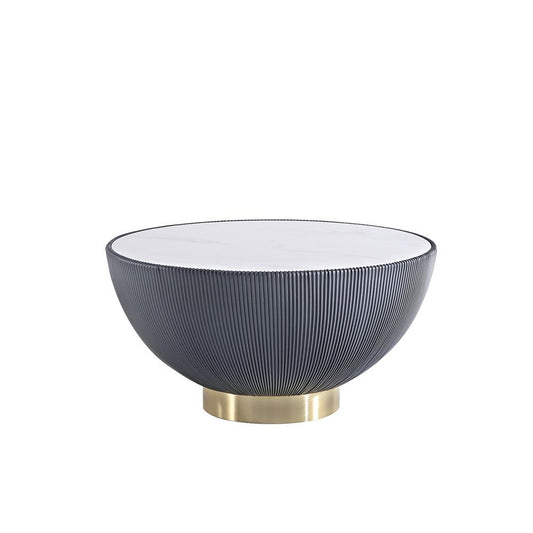 Manhattan Comfort - Anderson Leatherette Coffee Table with Stainless Steel Legs in Grey - CT012-GY veiw 1