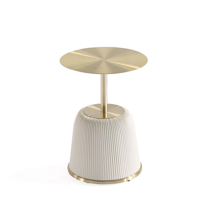 Manhattan Comfort - 2-Piece Anderson Leatherette End Table 1.0 and End Table 2.0 with Stainless Steel Legs in Cream - 2-AT03-CR veiw 4
