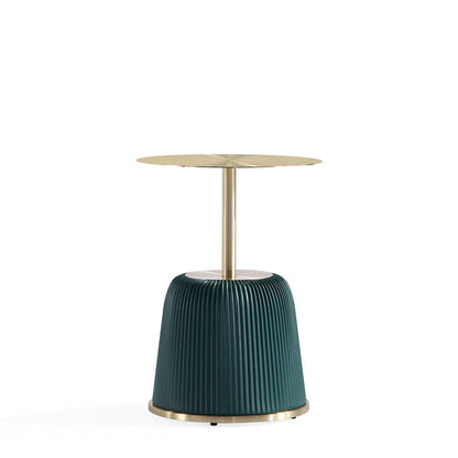 Manhattan Comfort - 2-Piece Anderson Leatherette End Table 1.0 and End Table 2.0 with Stainless Steel Legs in Green - 2-AT03-GR veiw 6