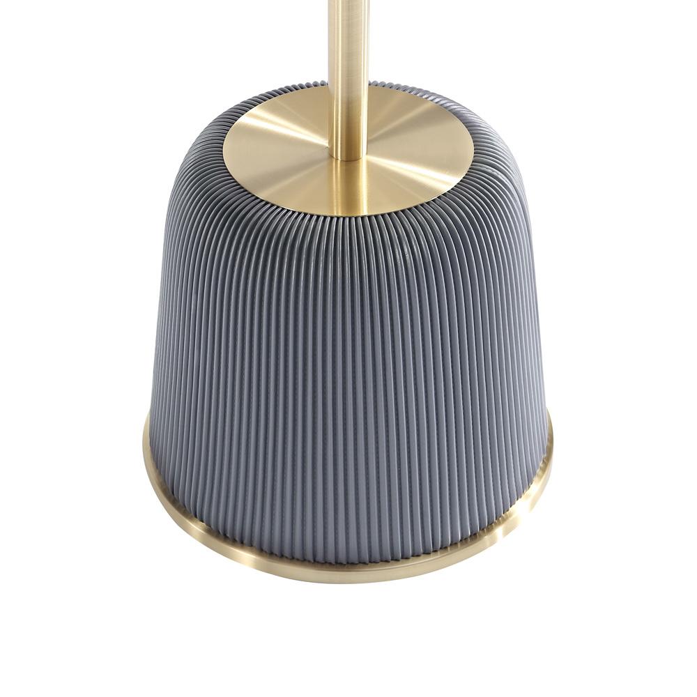 Manhattan Comfort - 2-Piece Anderson Leatherette End Table 1.0 and End Table 2.0 with Stainless Steel Legs in GreyCream - 2-AT03-CRGY veiw 7