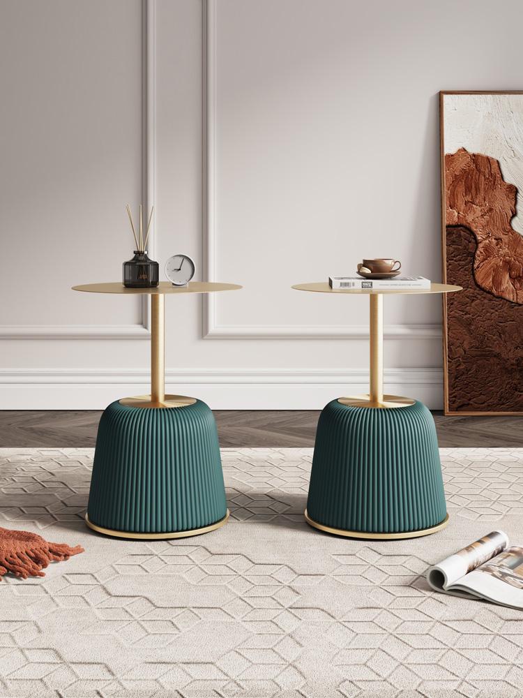 Manhattan Comfort - Anderson 15.75W Leatherette End Table with Stainless Steel Legs in Green - Set of 2 - 2-ET004-GR veiw 8