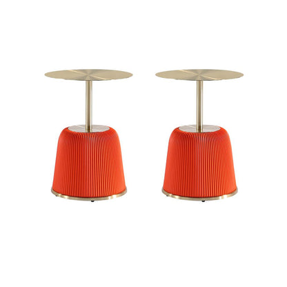 Manhattan Comfort - Anderson 15.75W Leatherette End Table with Stainless Steel Legs in Orange - Set of 2 - 2-ET004-OR veiw 1