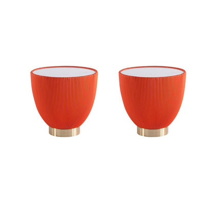 Manhattan Comfort - Anderson Leatherette End Table with Stainless Steel Legs in Orange - Set of 2 - 2-ET005-OR veiw 1