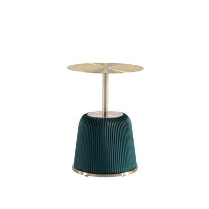 Manhattan Comfort - Anderson 15.75W Leatherette End Table with Stainless Steel Legs in Green - ET004-GR veiw 1
