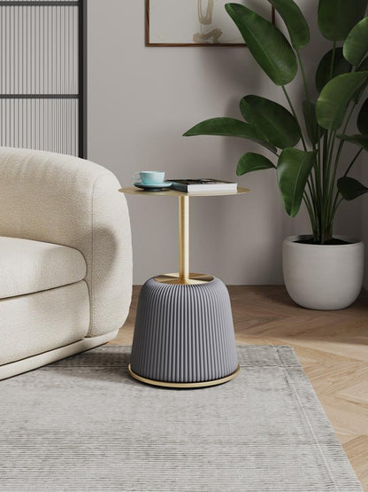Manhattan Comfort - Anderson 15.75W Leatherette End Table with Stainless Steel Legs in Grey - ET004-GY veiw 7