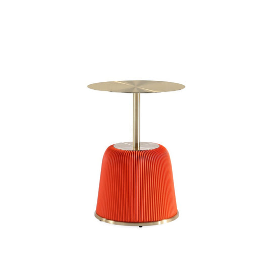 Manhattan Comfort - Anderson 15.75W Leatherette End Table with Stainless Steel Legs in Orange - ET004-OR veiw 1