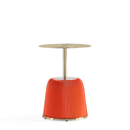 Manhattan Comfort - Anderson 15.75W Leatherette End Table with Stainless Steel Legs in Orange - ET004-OR veiw 2