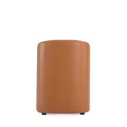Manhattan Comfort - Anna Round Faux Leather Dining Armchair with Plastic Legs in Saddle - Set of 2 - 2-DC059AR-SA veiw 6