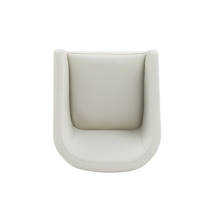 Manhattan Comfort - Anna Round Faux Leather Dining Armchair with Plastic Legs in Stone Grey - Set of 2 - 2-DC059AR-ST veiw 5