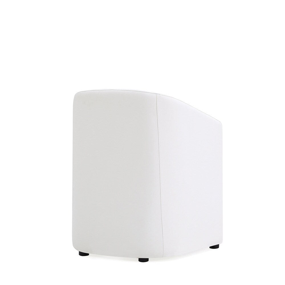 Manhattan Comfort - Anna Round Faux Leather Dining Armchair with Plastic Legs in Cream - DC059AR-CR veiw 4