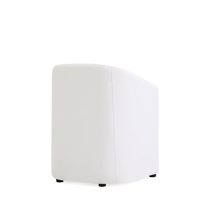 Manhattan Comfort - Anna Round Faux Leather Dining Armchair with Plastic Legs in Cream - DC059AR-CR veiw 4