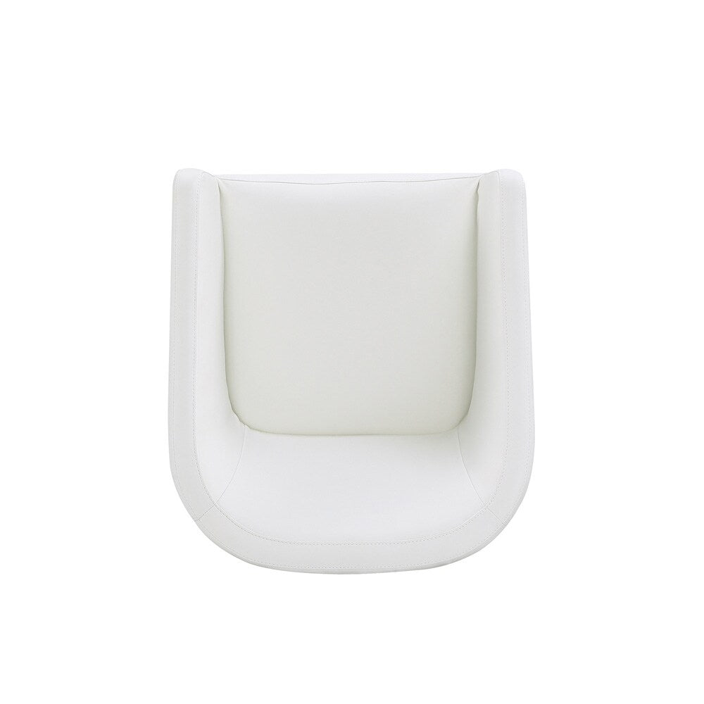 Manhattan Comfort - Anna Round Faux Leather Dining Armchair with Plastic Legs in Cream - DC059AR-CR veiw 9
