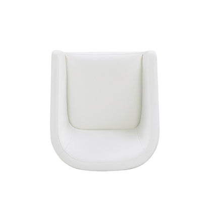 Manhattan Comfort - Anna Round Faux Leather Dining Armchair with Plastic Legs in Cream - DC059AR-CR veiw 9