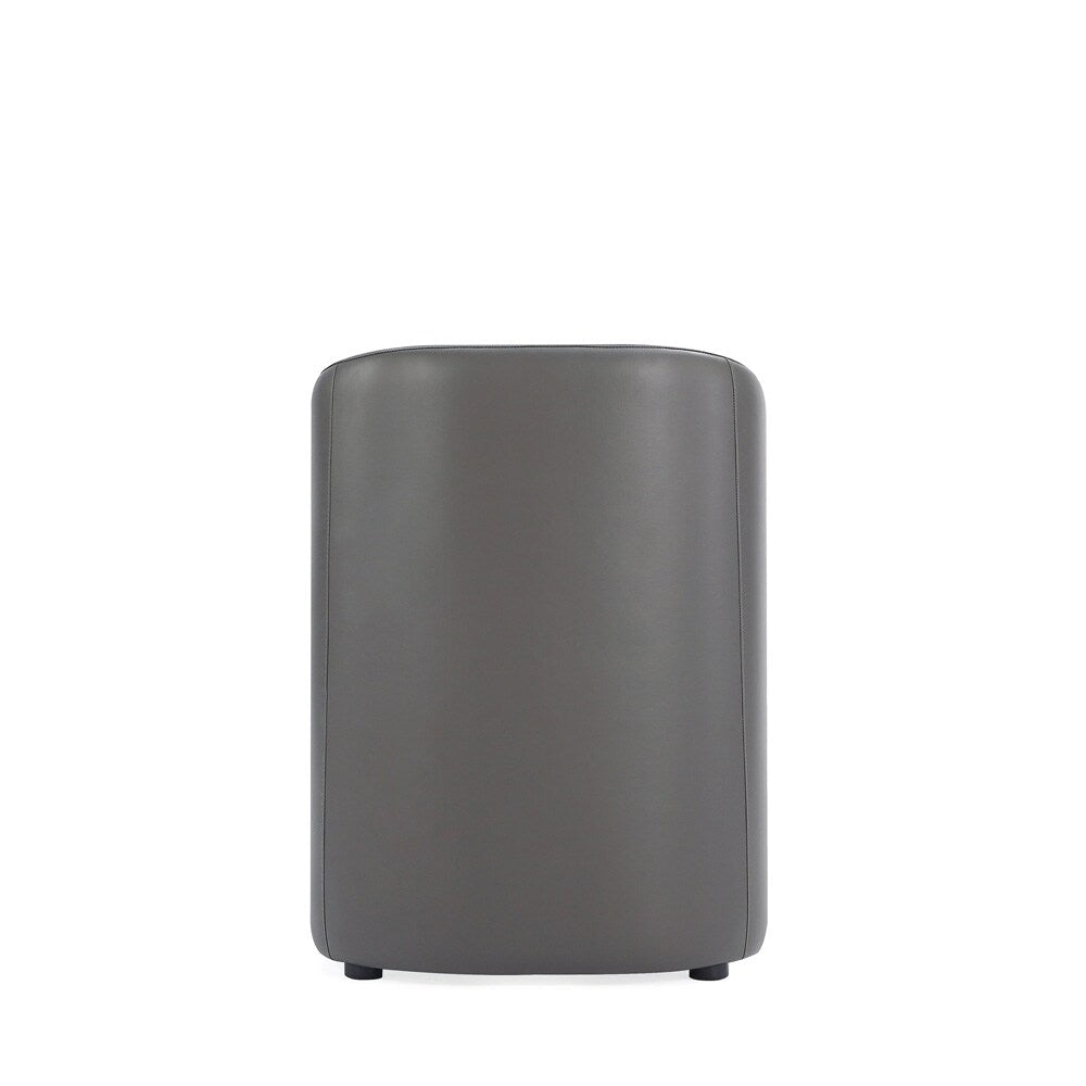 Manhattan Comfort - Anna Round Faux Leather Dining Armchair with Plastic Legs in Pewter - DC059AR-PE veiw 5