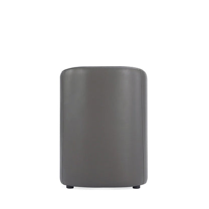 Manhattan Comfort - Anna Round Faux Leather Dining Armchair with Plastic Legs in Pewter - DC059AR-PE veiw 5