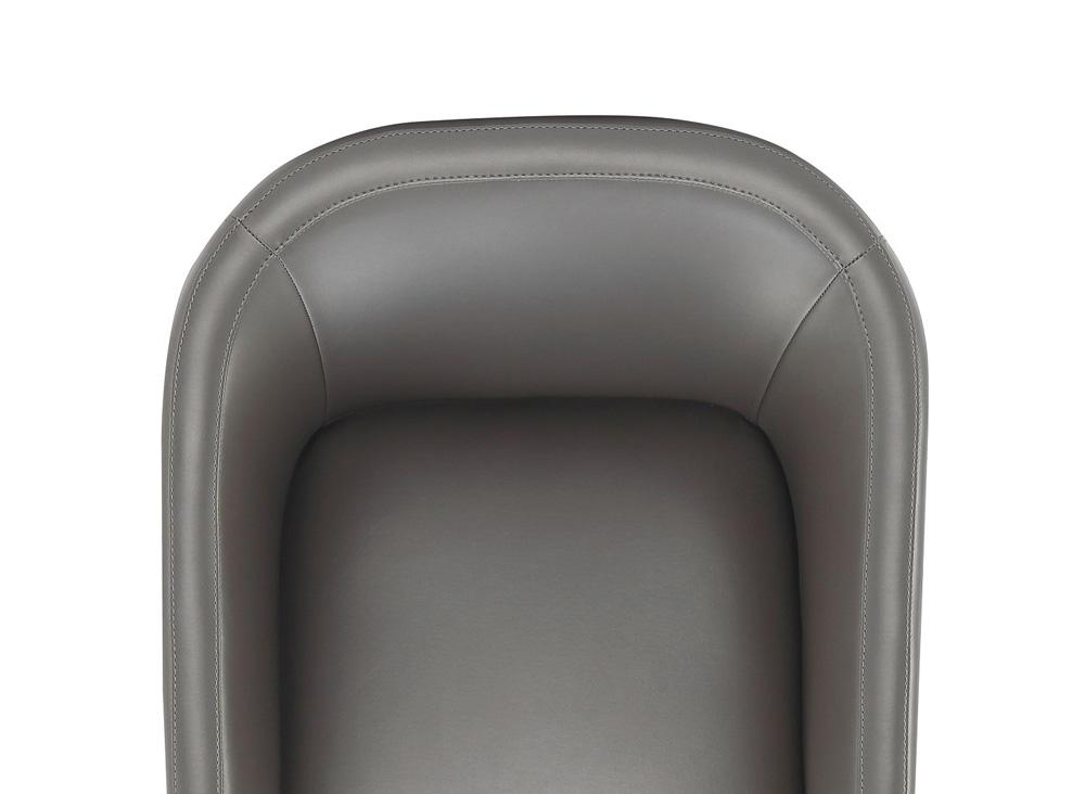 Manhattan Comfort - Anna Round Faux Leather Dining Armchair with Plastic Legs in Pewter - DC059AR-PE veiw 9