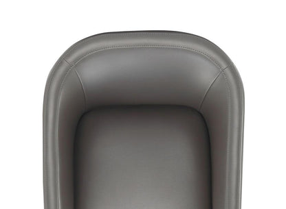 Manhattan Comfort - Anna Round Faux Leather Dining Armchair with Plastic Legs in Pewter - DC059AR-PE veiw 9