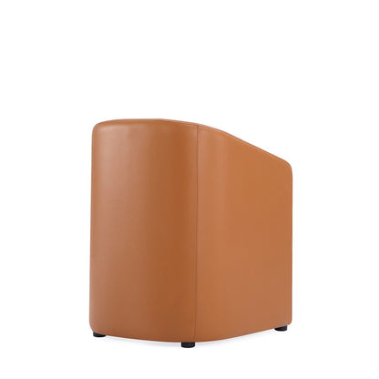 Manhattan Comfort - Anna Round Faux Leather Dining Armchair with Plastic Legs in Saddle - DC059AR-SA veiw 4