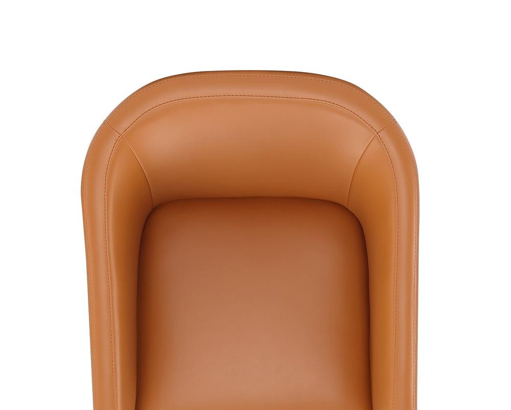 Manhattan Comfort - Anna Round Faux Leather Dining Armchair with Plastic Legs in Saddle - DC059AR-SA veiw 6