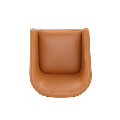 Manhattan Comfort - Anna Round Faux Leather Dining Armchair with Plastic Legs in Saddle - DC059AR-SA veiw 9