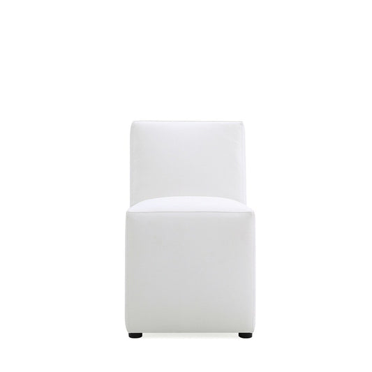 Manhattan Comfort - Anna Square Faux Leather Dining Chair with Plastic Legs in Cream - Set of 2 - 2-DC058-CR veiw 2