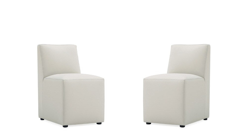 Manhattan Comfort - Anna Square Faux Leather Dining Chair with Plastic Legs in Stone Grey - Set of 2 - 2-DC058-ST veiw 1