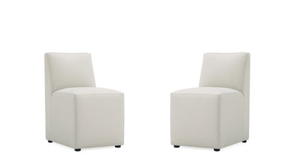 Manhattan Comfort - Anna Square Faux Leather Dining Chair with Plastic Legs in Stone Grey - Set of 2 - 2-DC058-ST veiw 1