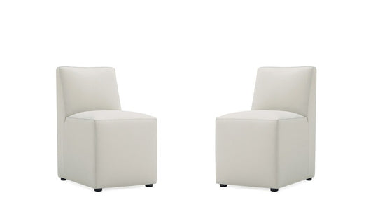 Manhattan Comfort - Anna Square Faux Leather Dining Chair with Plastic Legs in Stone Grey - Set of 2 - 2-DC058-ST veiw 1