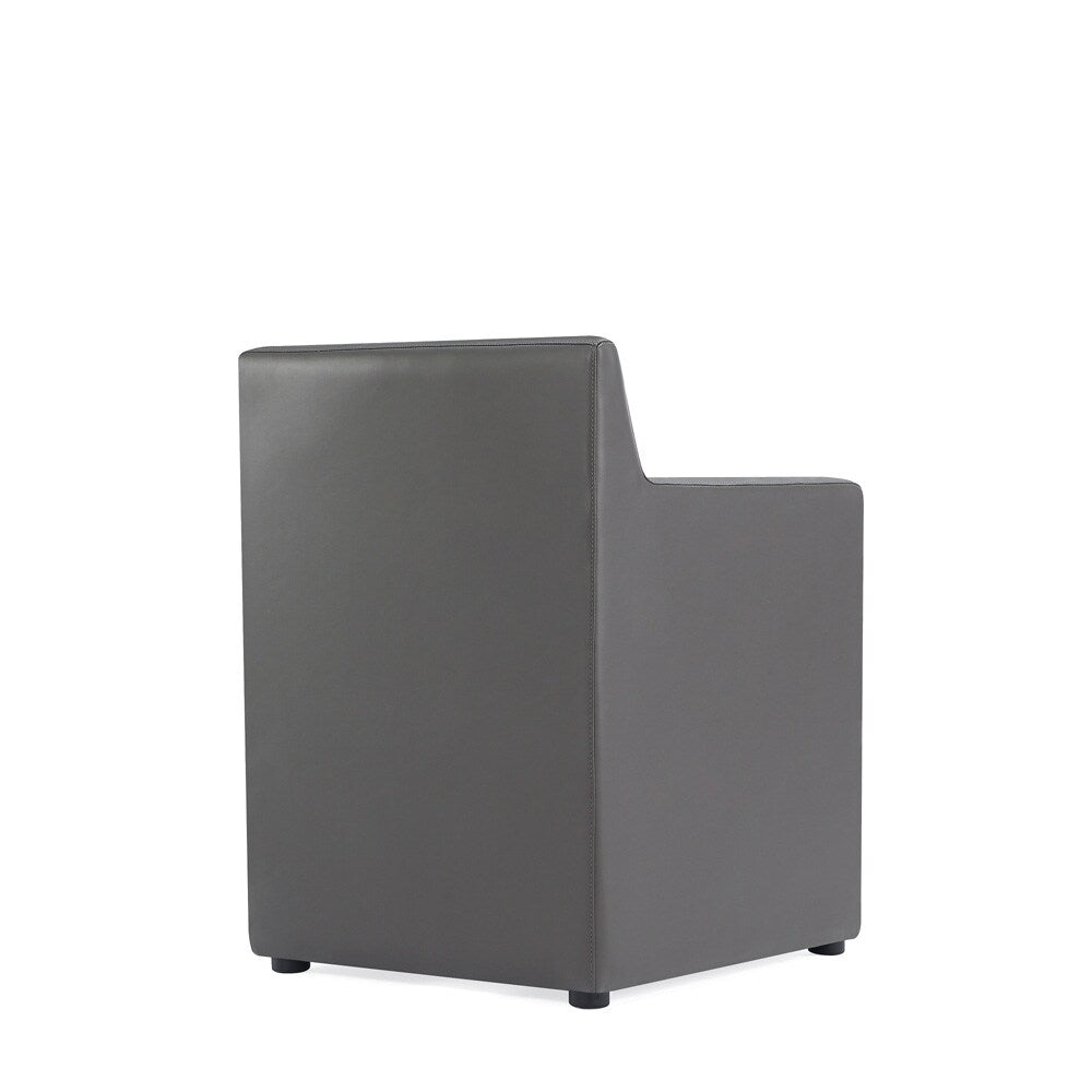 Manhattan Comfort - Anna Square Faux Leather Dining Armchair with Plastic Legs in Pewter - Set of 2 - 2-DC058AR-PE veiw 4