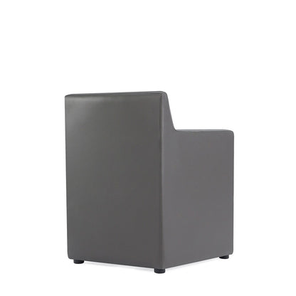 Manhattan Comfort - Anna Square Faux Leather Dining Armchair with Plastic Legs in Pewter - Set of 2 - 2-DC058AR-PE veiw 4