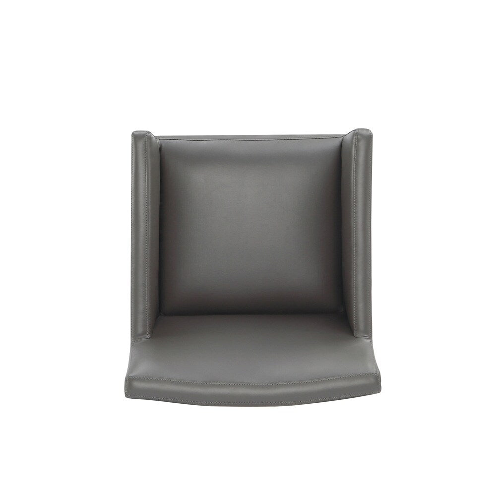 Manhattan Comfort - Anna Square Faux Leather Dining Armchair with Plastic Legs in Pewter - Set of 2 - 2-DC058AR-PE veiw 7