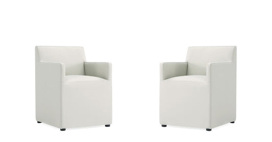 Manhattan Comfort - Anna Square Faux Leather Dining Armchair with Plastic Legs in Stone Grey - Set of 2 - 2-DC058AR-ST veiw 1