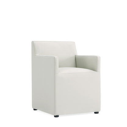 Manhattan Comfort - Anna Square Faux Leather Dining Armchair with Plastic Legs in Stone Grey - Set of 2 - 2-DC058AR-ST veiw 3