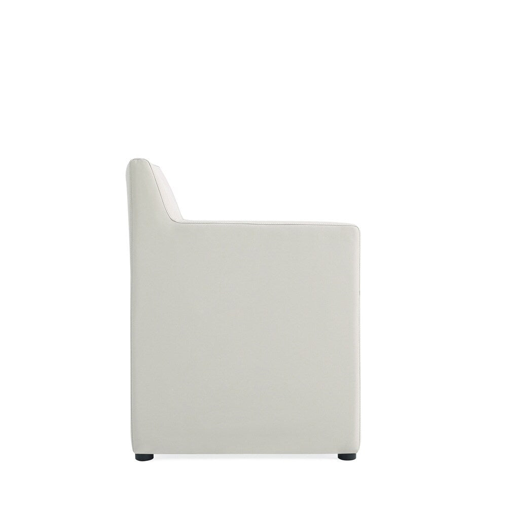 Manhattan Comfort - Anna Square Faux Leather Dining Armchair with Plastic Legs in Stone Grey - Set of 2 - 2-DC058AR-ST veiw 4