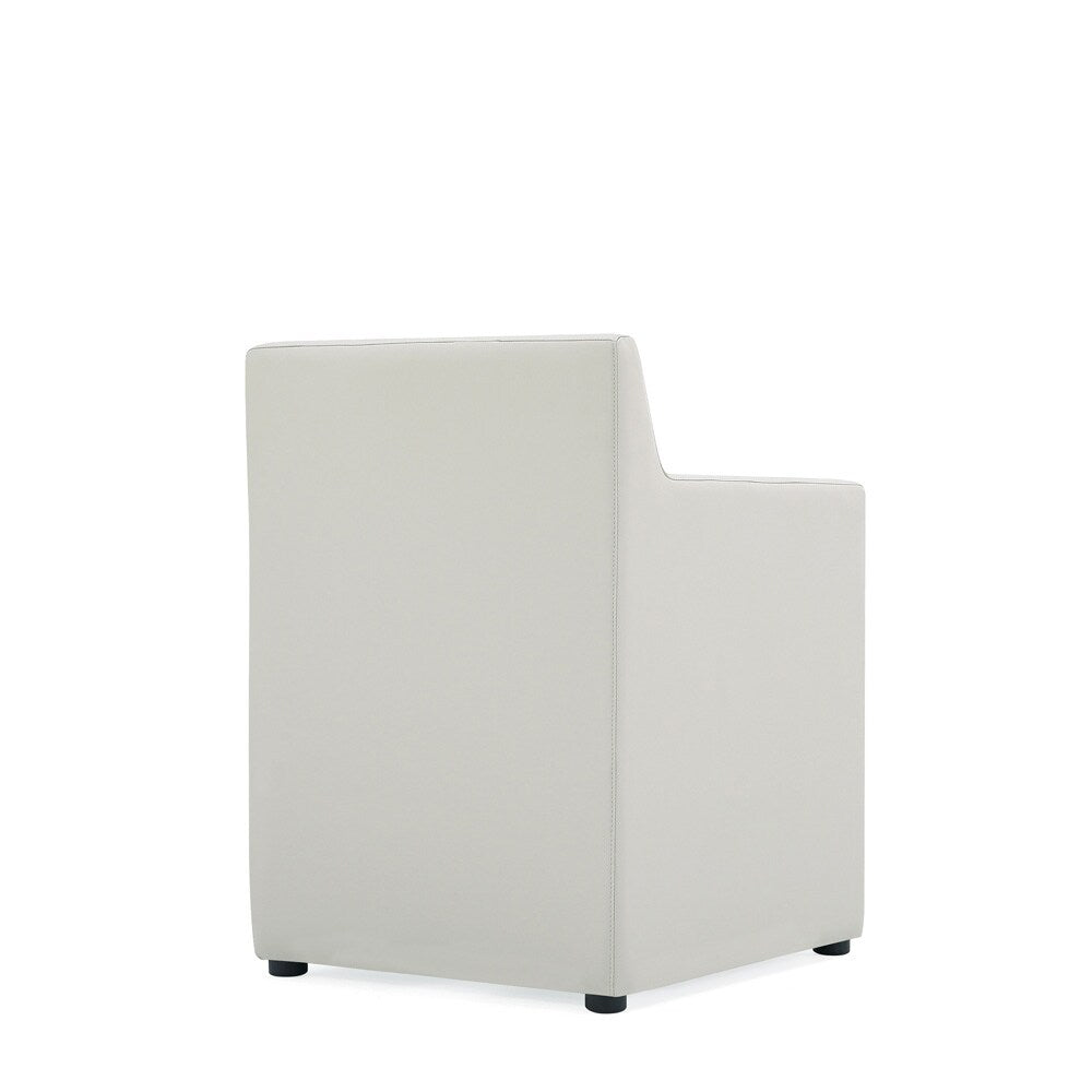Manhattan Comfort - Anna Square Faux Leather Dining Armchair with Plastic Legs in Stone Grey - Set of 2 - 2-DC058AR-ST veiw 5