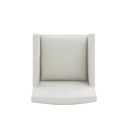 Manhattan Comfort - Anna Square Faux Leather Dining Armchair with Plastic Legs in Stone Grey - Set of 2 - 2-DC058AR-ST veiw 6