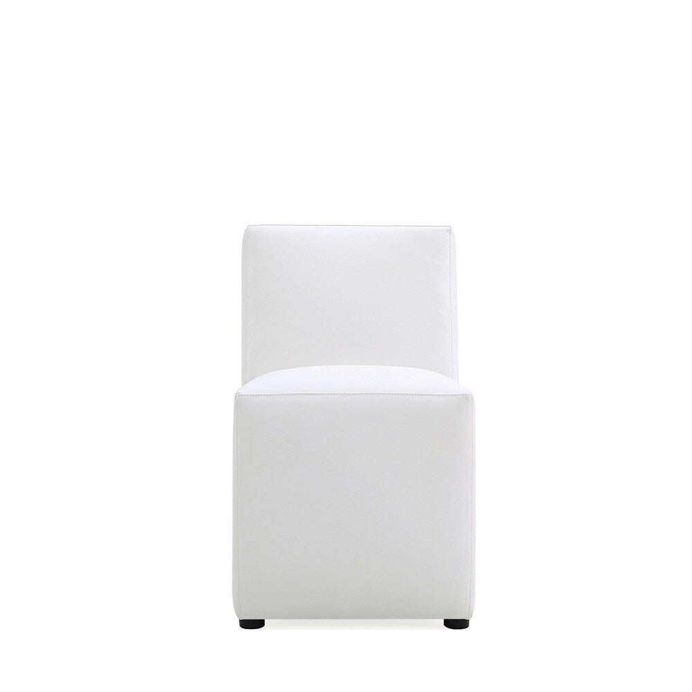Manhattan Comfort - Anna Square Faux Leather Dining Chair with Plastic Legs in Cream - DC058-CR veiw 1