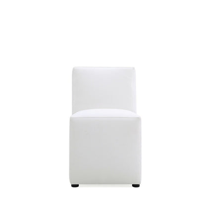 Manhattan Comfort - Anna Square Faux Leather Dining Chair with Plastic Legs in Cream - DC058-CR veiw 1