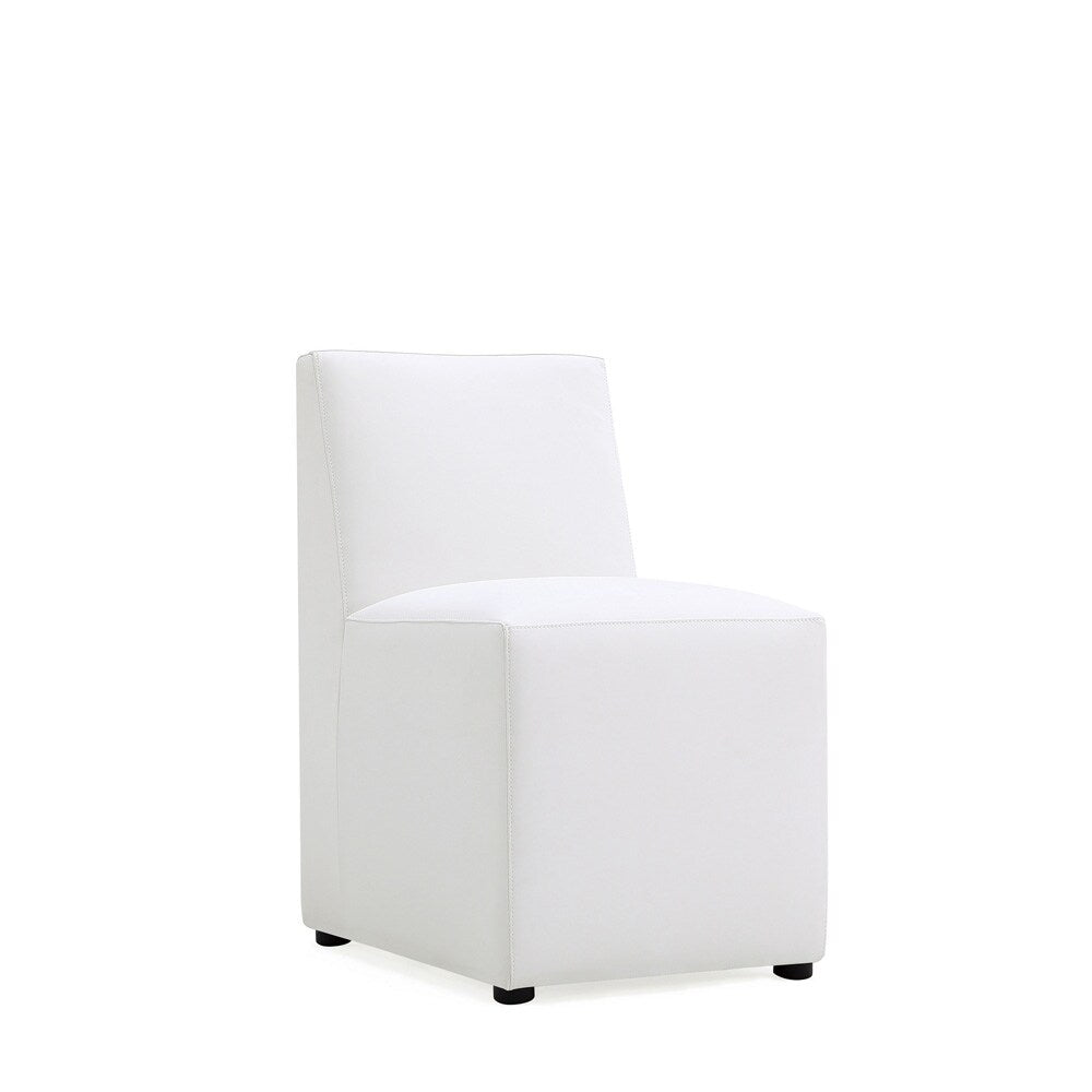 Manhattan Comfort - Anna Square Faux Leather Dining Chair with Plastic Legs in Cream - DC058-CR veiw 2