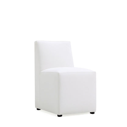 Manhattan Comfort - Anna Square Faux Leather Dining Chair with Plastic Legs in Cream - DC058-CR veiw 2