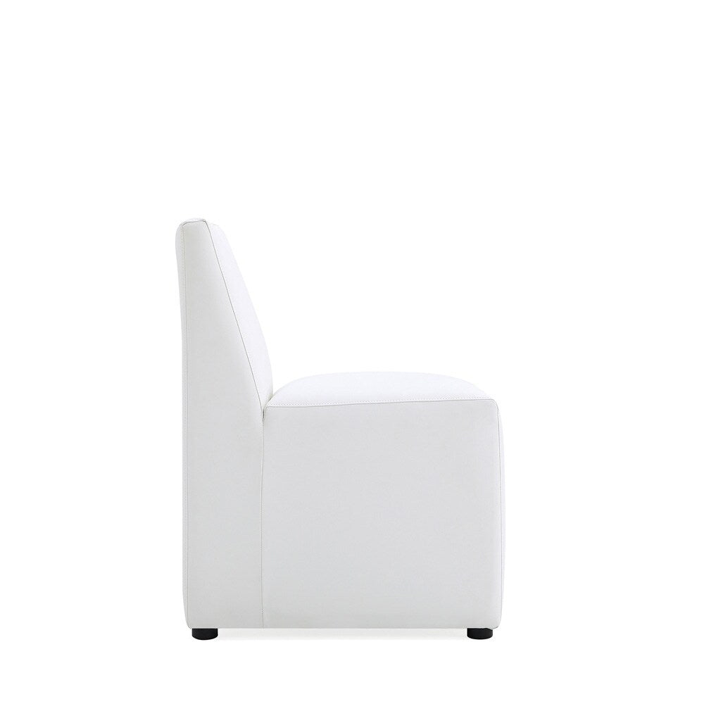 Manhattan Comfort - Anna Square Faux Leather Dining Chair with Plastic Legs in Cream - DC058-CR veiw 3
