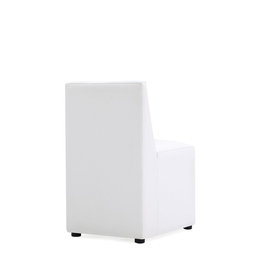 Manhattan Comfort - Anna Square Faux Leather Dining Chair with Plastic Legs in Cream - DC058-CR veiw 4