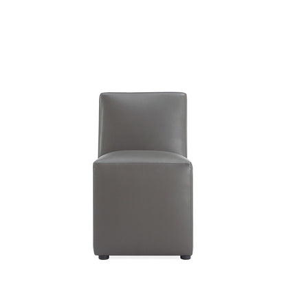 Manhattan Comfort - Anna Square Faux Leather Dining Chair with Plastic Legs in Pewter - DC058-PE veiw 1