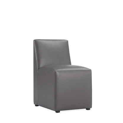 Manhattan Comfort - Anna Square Faux Leather Dining Chair with Plastic Legs in Pewter - DC058-PE veiw 2