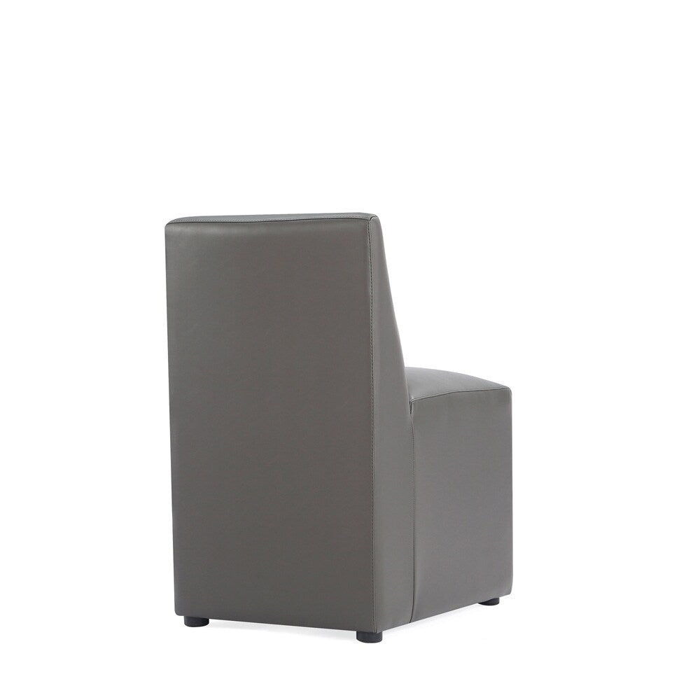 Manhattan Comfort - Anna Square Faux Leather Dining Chair with Plastic Legs in Pewter - DC058-PE veiw 4