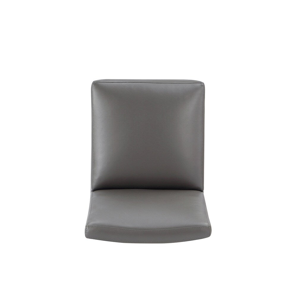 Manhattan Comfort - Anna Square Faux Leather Dining Chair with Plastic Legs in Pewter - DC058-PE veiw 6