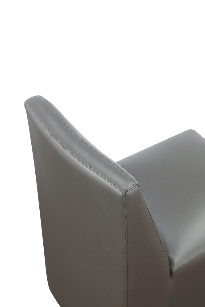 Manhattan Comfort - Anna Square Faux Leather Dining Chair with Plastic Legs in Pewter - DC058-PE veiw 7