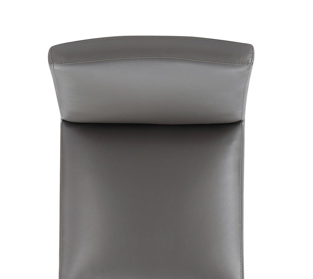 Manhattan Comfort - Anna Square Faux Leather Dining Chair with Plastic Legs in Pewter - DC058-PE veiw 8