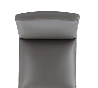 Manhattan Comfort - Anna Square Faux Leather Dining Chair with Plastic Legs in Pewter - DC058-PE veiw 8