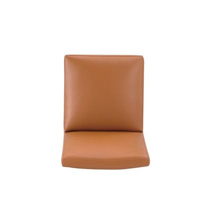 Manhattan Comfort - Anna Square Faux Leather Dining Chair with Plastic Legs in Saddle - DC058-SA veiw 5
